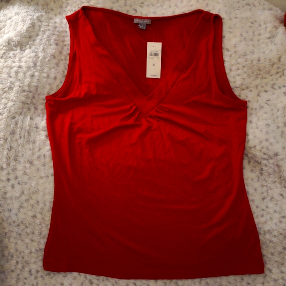 Ann Taylor Sleeveless Red Tank Top - NWT